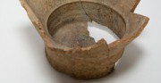medieval pottery [from left: before and after conservation and restoration]