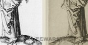 Panna głupia - Martin Schongauer - XV wiek; grafika [po lewej oryginał, po prawej kopia]