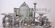 srebra i platery z kolekcji Muzeum Warszawy - [od góry: stan przed oraz po konserwacji i restauracji]